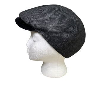 Sonoma Newsboy Wool Blend Cabbie Golf Driver Hat Cap Men's Size OSFA Black 90's